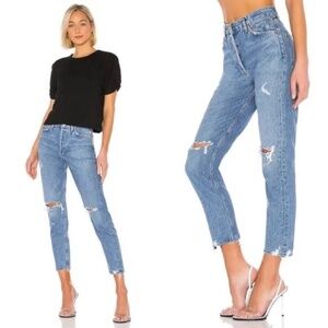 Agolde Blue Straight Leg Jeans